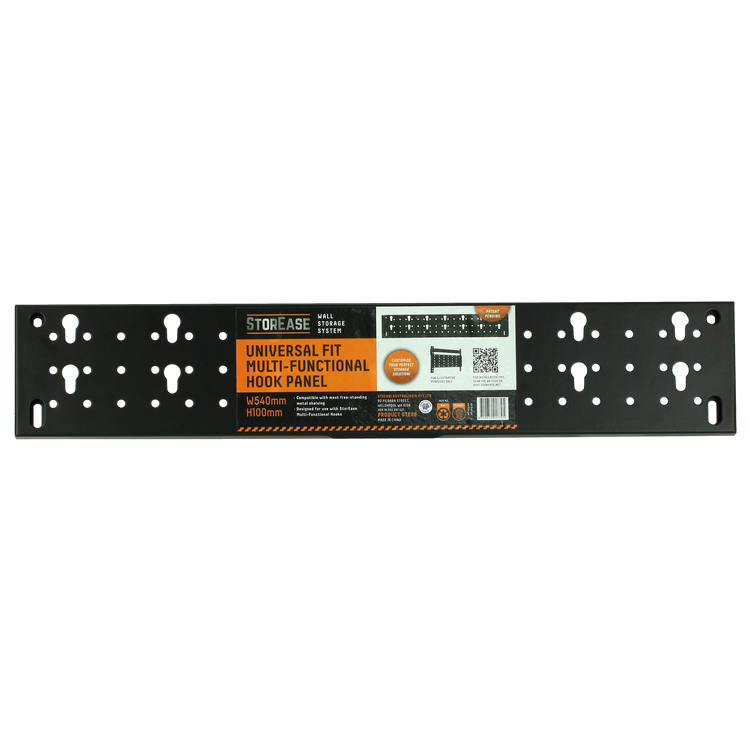 Storease Wall Storage System Hook Panel - 540 x 100mm - Black