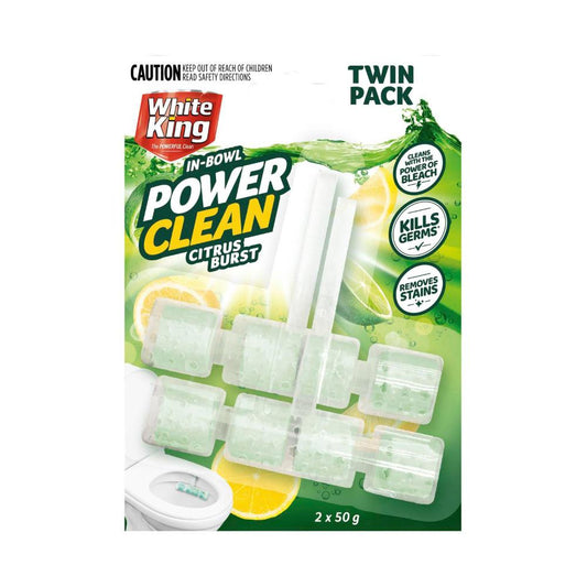 White King In Bowl Power Clean Twin Pack Citrus Burst 2x50g - 100g