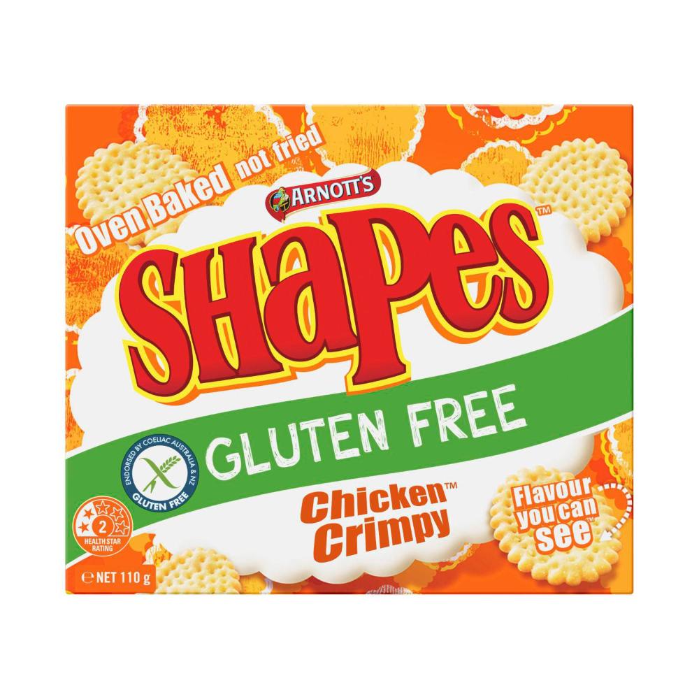 Arnott's Gluten Free Shapes Biscuits Chicken Crimpy - 110g