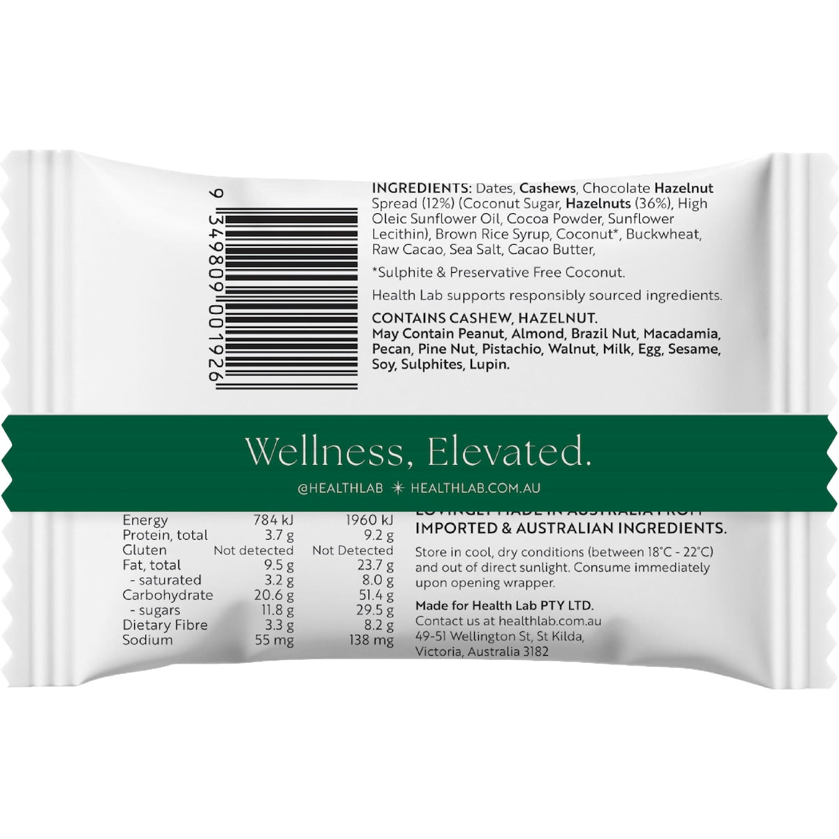 Health Lab Holy Hazelnut Nut Butter Filled Ball 40g
