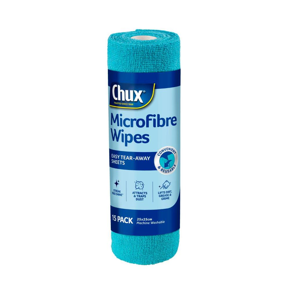 Chux Microfibre Wipes Roll - 15 Pack