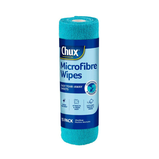 Chux Microfibre Wipes Roll - 15 Pack