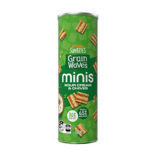 Sunbites Grainwaves Minis Canister Sour Cream & Chives - 150g