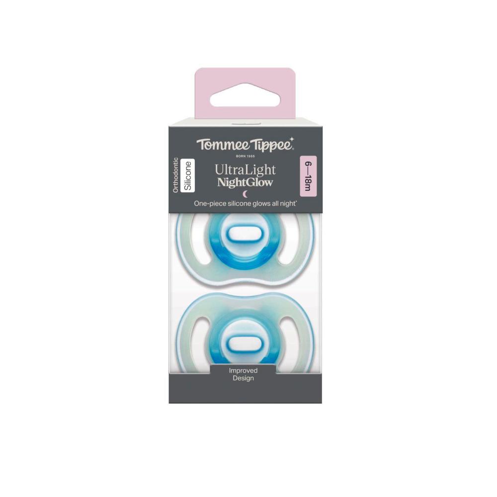 Tommee Tippee Ultralight Night Soother 18-36m - 2 Pack
