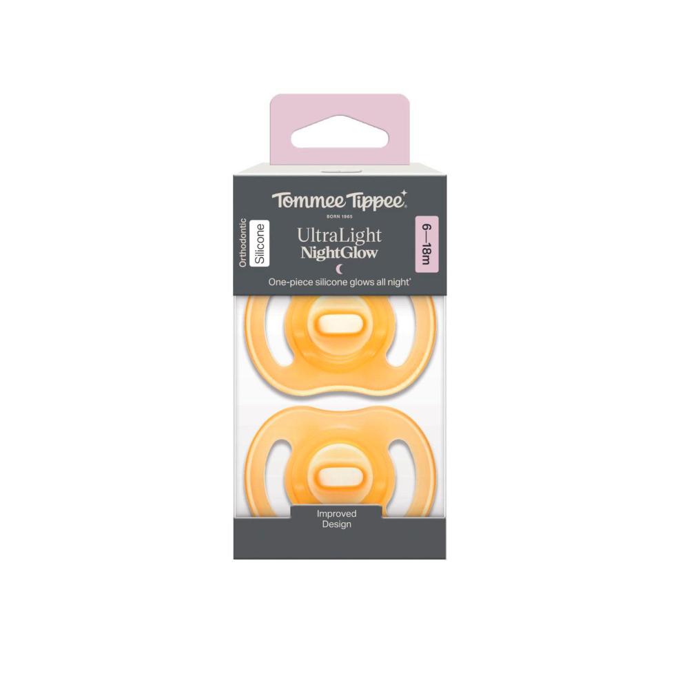 Tommee Tippee Ultralight Night Soother 18-36m - 2 Pack