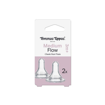 Tommee Tippee Narrow Neck Medium Flow Teat 3m+ - 2 Pack