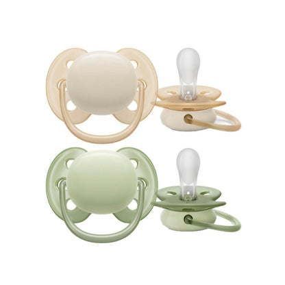 Philips Avent Ultra Soft Soother 0-6 Months Plain Mixed - 2 Pack