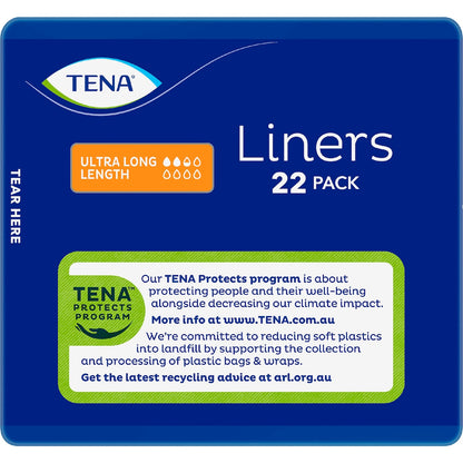 Tena Incontinence Liners Ultimate Coverage Ultra Long 22 Pack