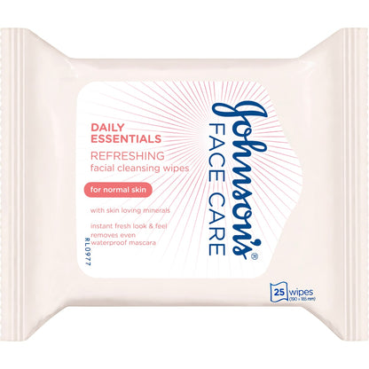 Johnsons Cleansing Face Wipes For Normal Skin 25 Pack