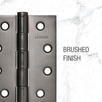 Lemaar Gun Metal Grey Hinge - 100mm x 75mm x 2.5mm - Fixed Pin