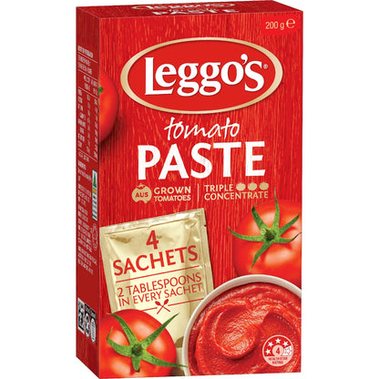 Leggos Australian Grown Tomato Paste Triple Concentrate Sachet 50g X 4 Pack