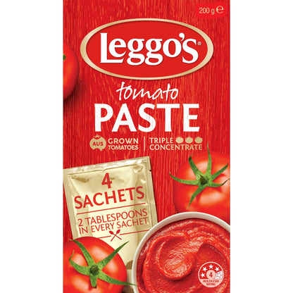 Leggos Australian Grown Tomato Paste Triple Concentrate Sachet 50g X 4 Pack