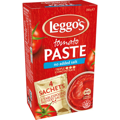 Leggos Tomato Paste Sachet No Added Salt 50g X 4 Pack