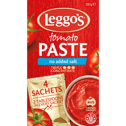 Leggos Tomato Paste Sachet No Added Salt 50g X 4 Pack