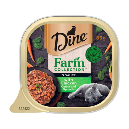 Dine Farm Collection With Chicken Carrot & Spinach Cat Food - 85g