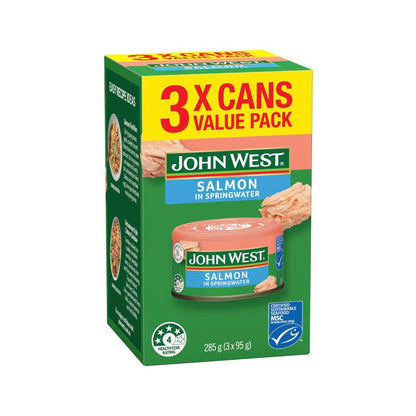 John West Springwater Salmon Multipack 3x95g - 3 Pack