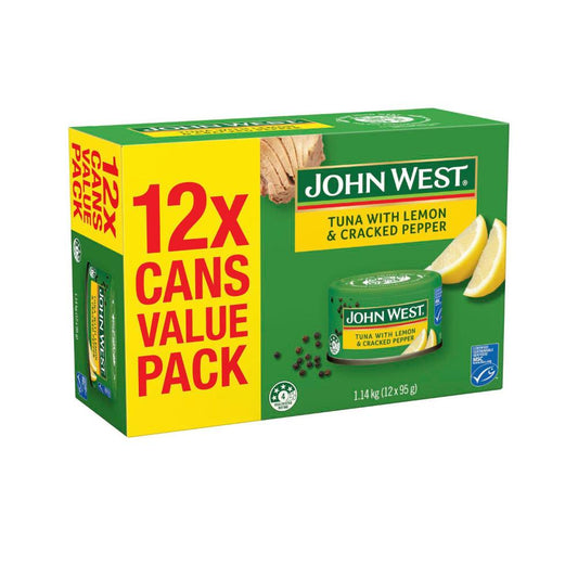John West Tuna With Lemon & Cracked Pepper Value Pack 12x95g - 12 Pack