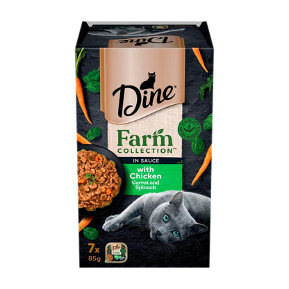 Dine Farm Collection With Chicken Carrot & Spinach Cat Food 7x85g - 7 Pack
