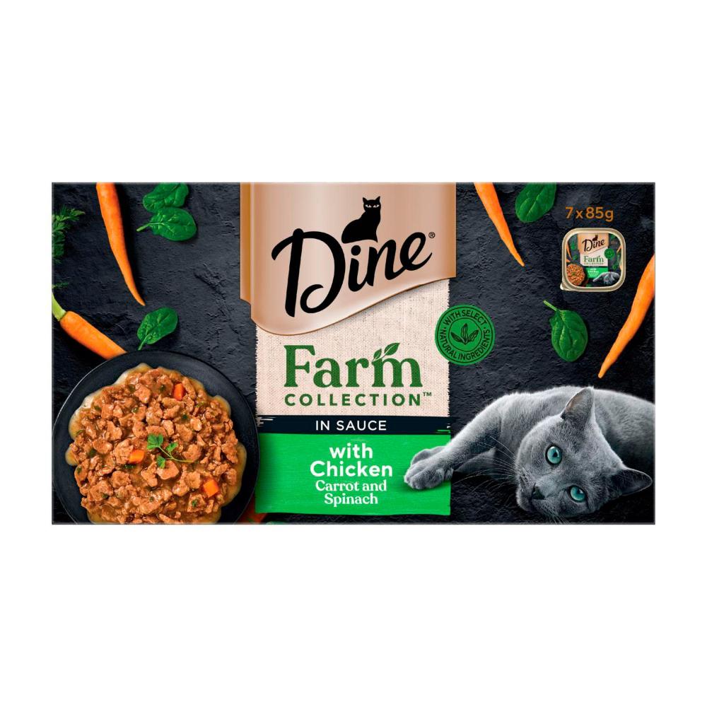 Dine Farm Collection With Chicken Carrot & Spinach Cat Food 7x85g - 7 Pack