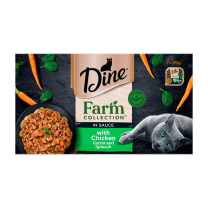 Dine Farm Collection With Chicken Carrot & Spinach Cat Food 7x85g - 7 Pack
