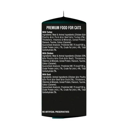 Dine Fresh & Fine Chunks In Gravy With Chicken Turkey & Duck Cat Food Pouch 6x50g - 6 Pack