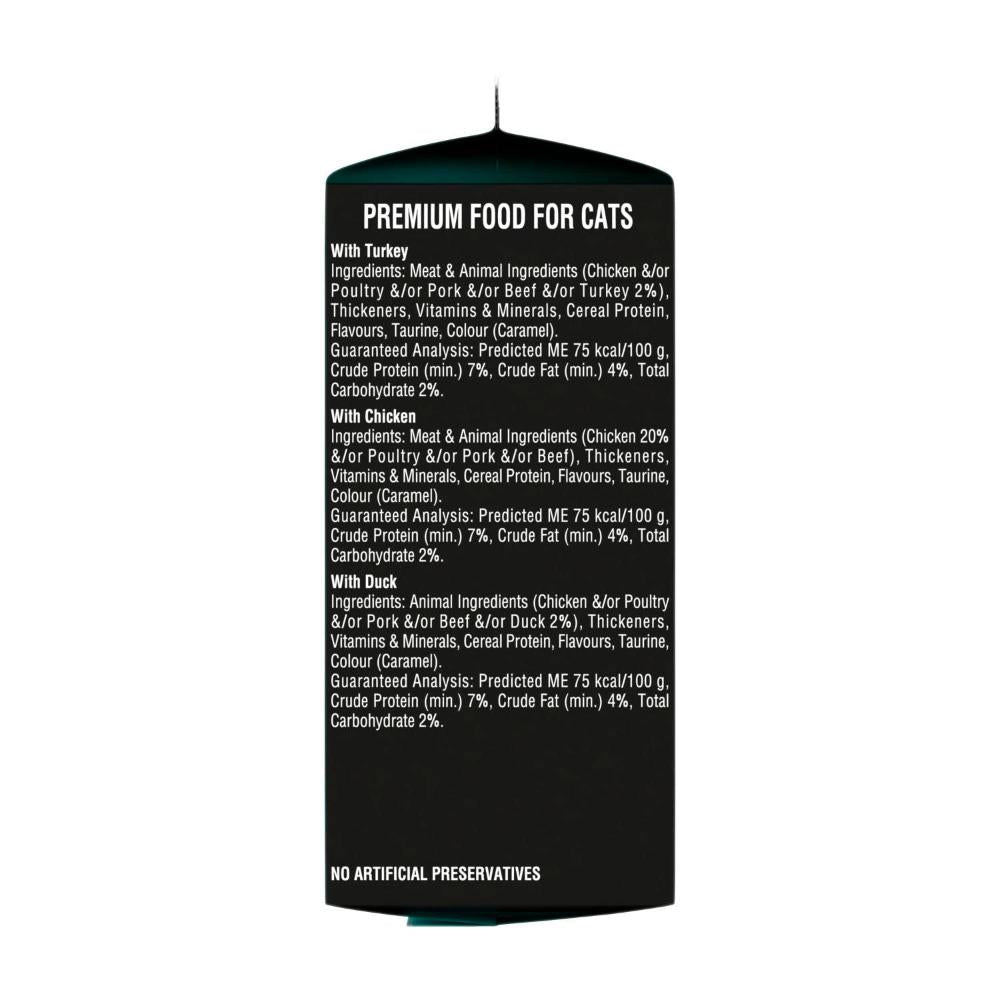 Dine Fresh & Fine Chunks In Gravy With Chicken Turkey & Duck Cat Food Pouch 6x50g - 6 Pack