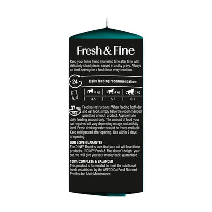 Dine Fresh & Fine Chunks In Gravy With Salmon Tuna & Trout Cat Food Pouch 6x50g - 6 Pack