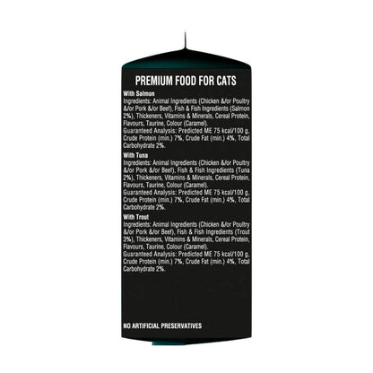 Dine Fresh & Fine Chunks In Gravy With Salmon Tuna & Trout Cat Food Pouch 6x50g - 6 Pack
