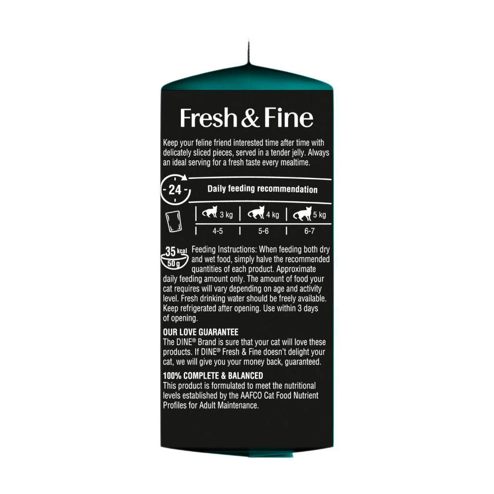 Dine Fresh & Fine Chunks In Jelly With Chicken Turkey & Poultry Cat Food Pouch 6x50g - 6 Pack