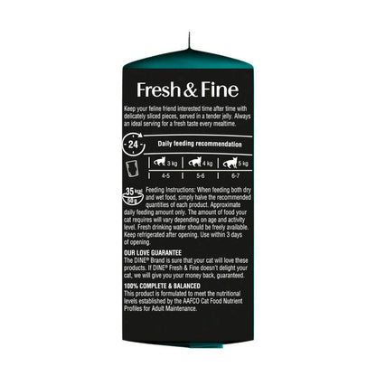 Dine Fresh & Fine Chunks In Jelly With Chicken Turkey & Poultry Cat Food Pouch 6x50g - 6 Pack