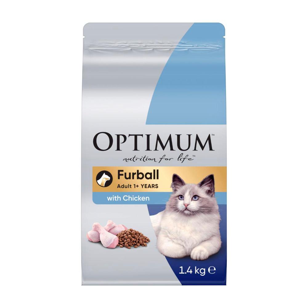 Optimum Dry Cat Food Furball Chicken - 1.4kg
