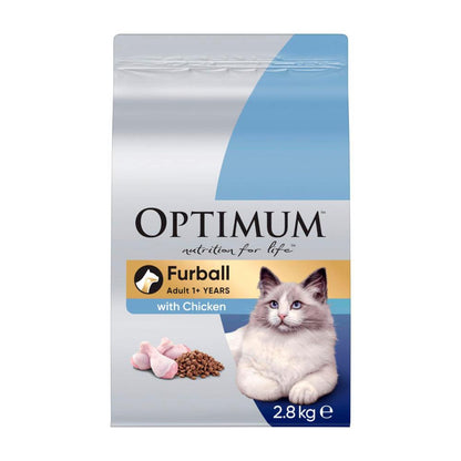 Optimum Dry Cat Food Furball Chicken - 2.8kg