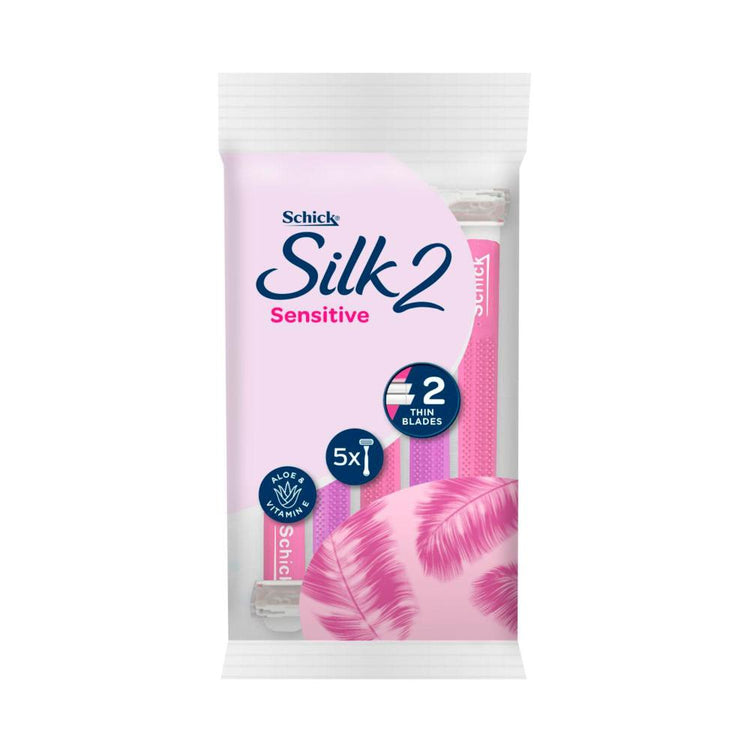 Schick Silk 2 Sensitive Disposable Razor - 5 Pack