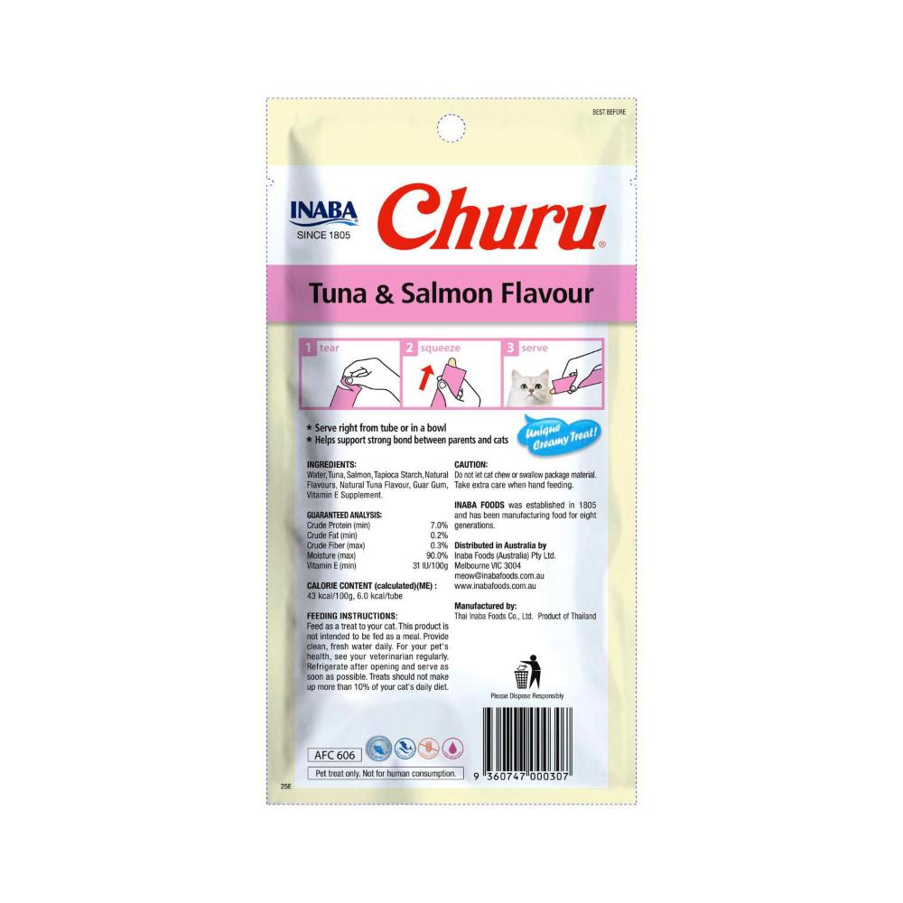 Churu Puree Tuna & Salmon Flavour Cat Treats - 56g