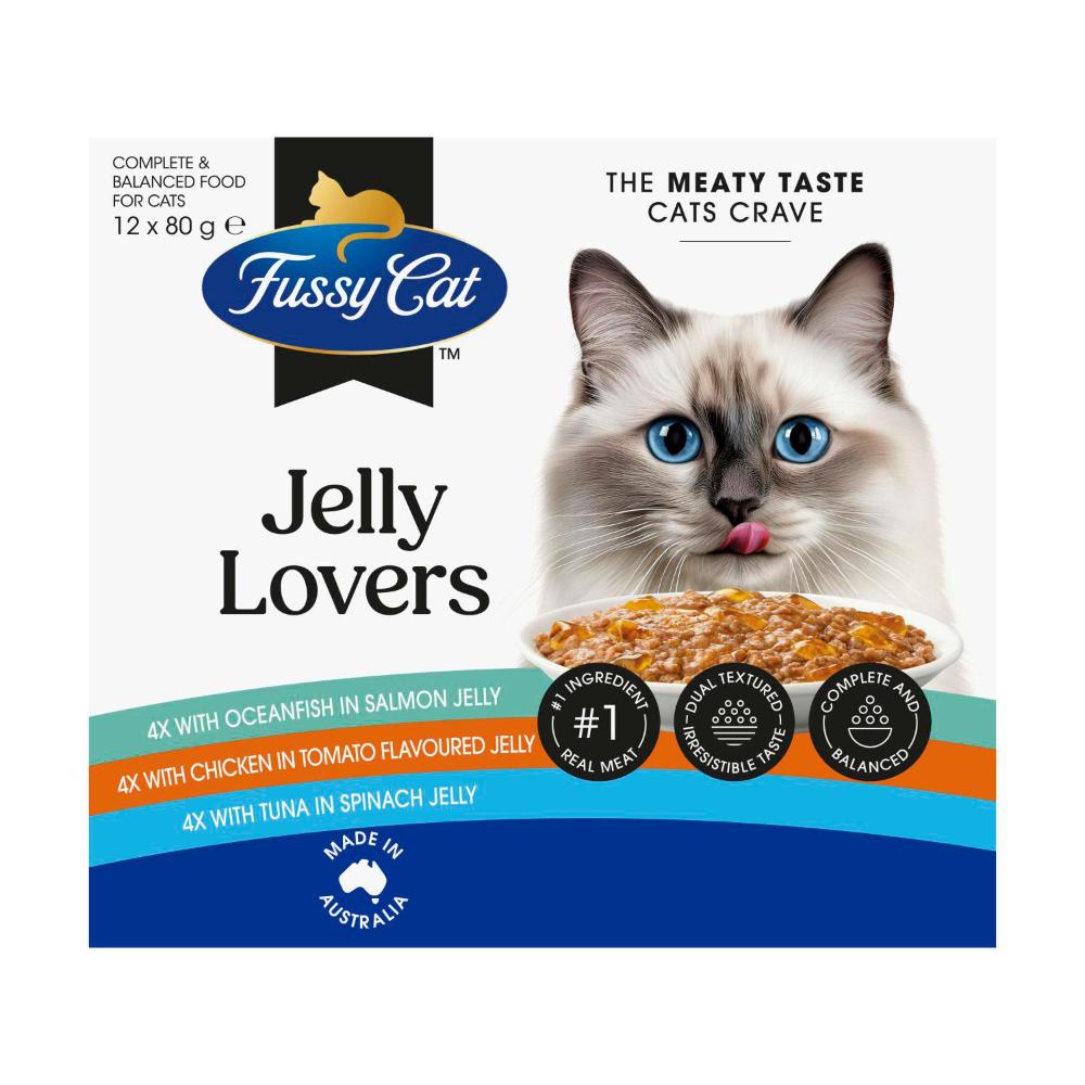Fussy Cat Cat Food Jelly Lovers Pouch 12x80g - 12 Pack