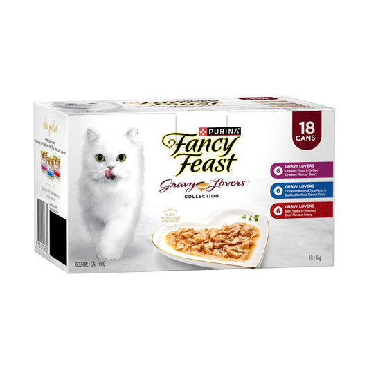 Fancy Feast Classic Cat Food Collections Gravy Lovers 18x85g - 18 Pack