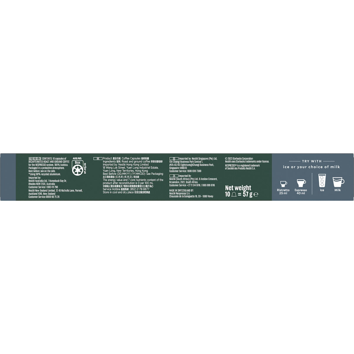Starbucks By Nespresso Decaf Espresso Roast Coffee Pods 10 Pack