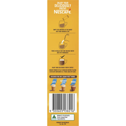 Nescafe 98% Sugar Free Caramel Latte Coffee Sachets 10 Pack