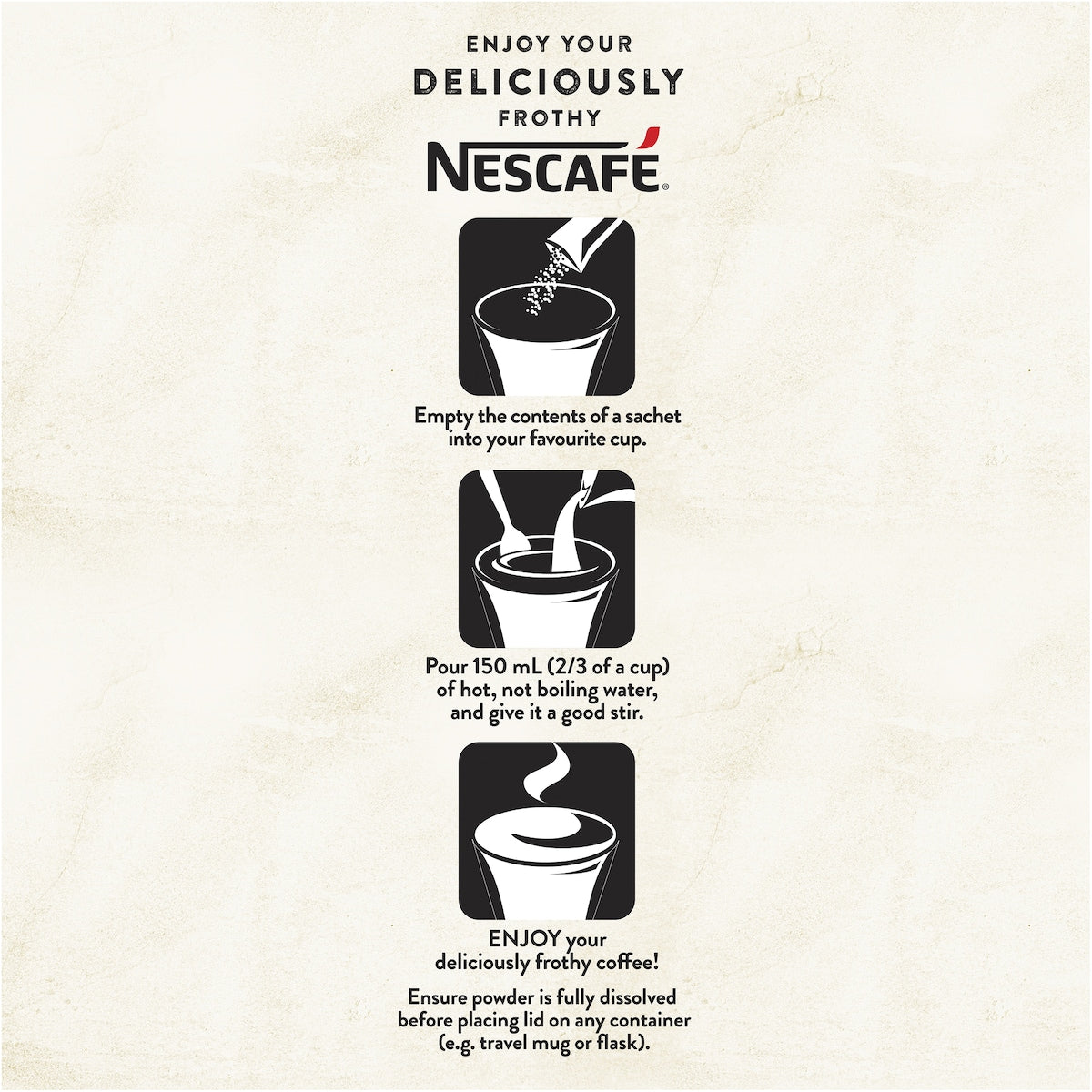 Nescafe 98% Sugar Free Caramel Latte Coffee Sachets 10 Pack