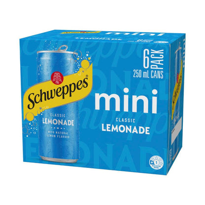 Schweppes Lemonade Soft Drink Mini Cans 6x250ml