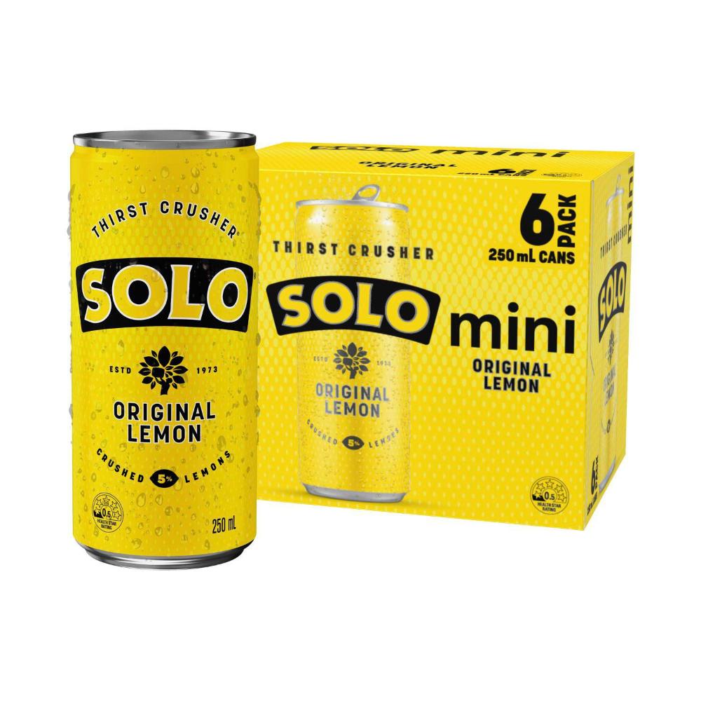 Solo Soft Drink Mini Cans 6x250ml
