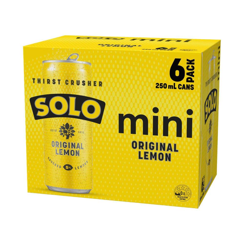 Solo Soft Drink Mini Cans 6x250ml