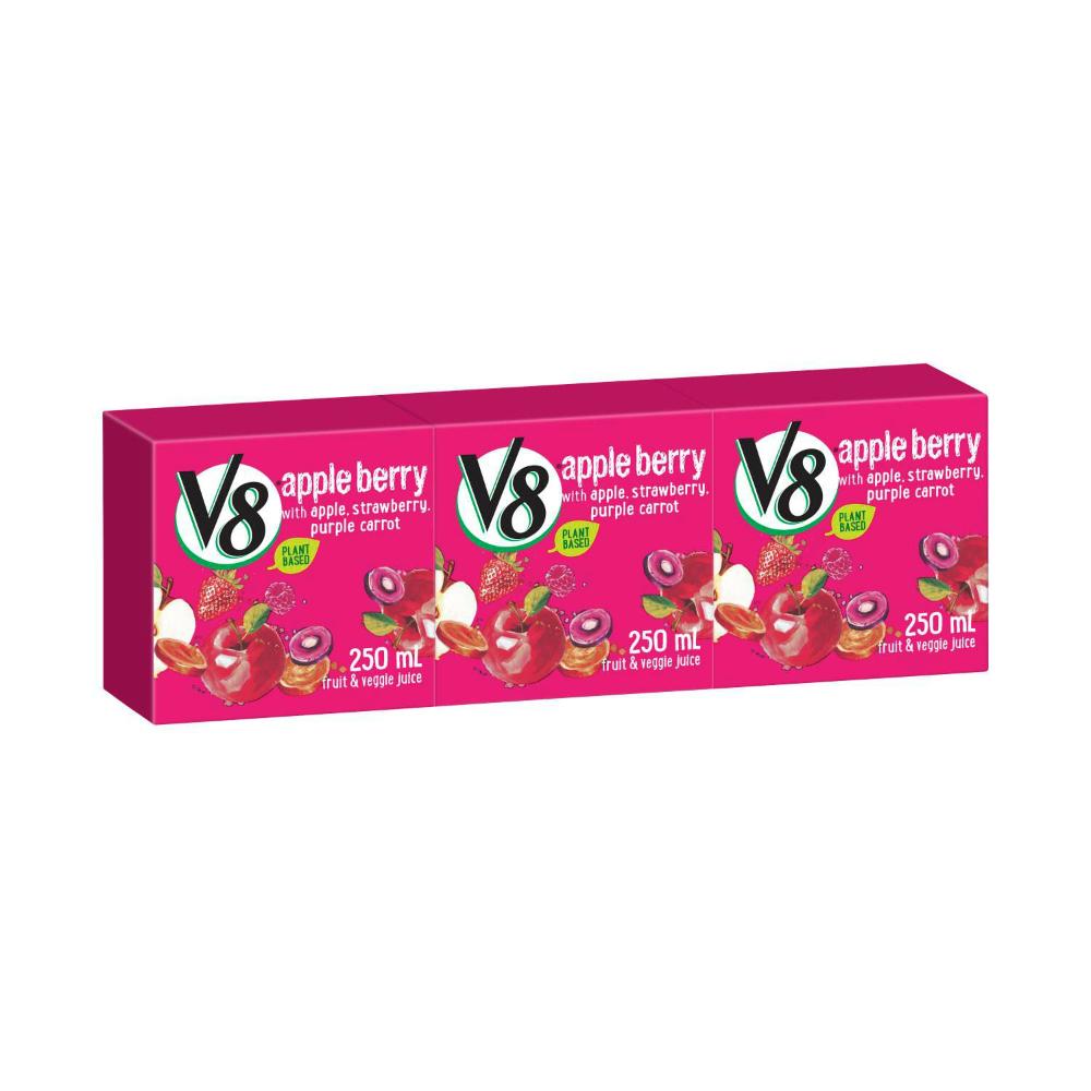 Campbell's V8 Apple Berry Fusion Juice 250ml - 3 Pack