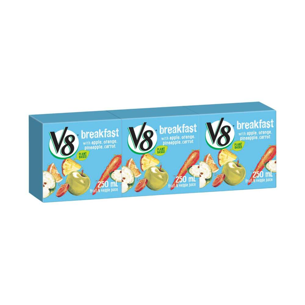 Campbell's V8 Breakfast Juice Box 250ml - 3 Pack