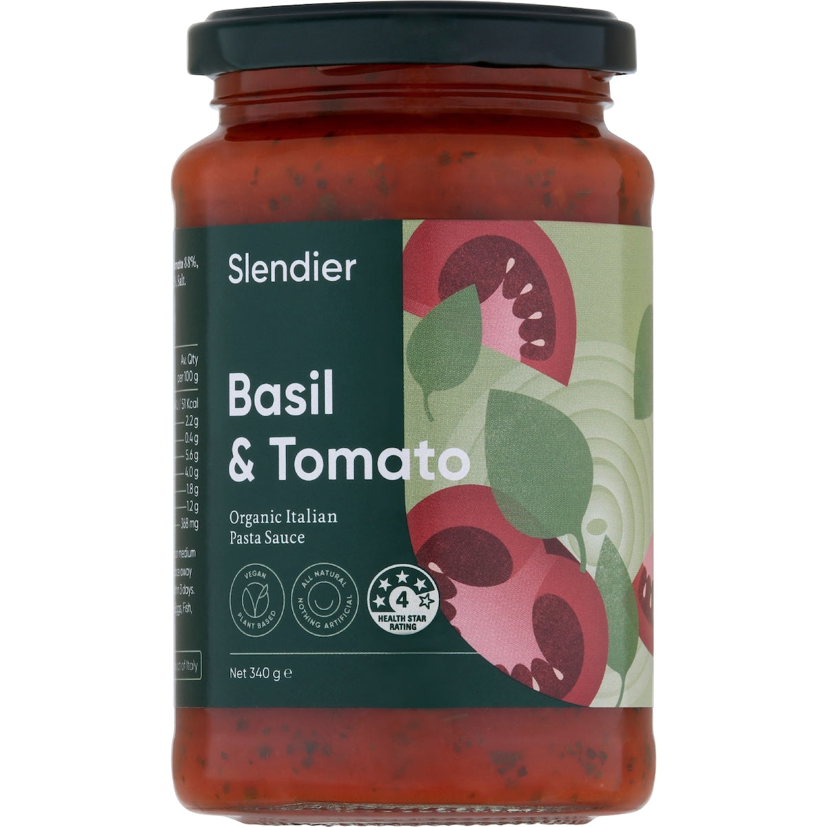 Slendier Basil & Tomato Pasta Sauce 340g