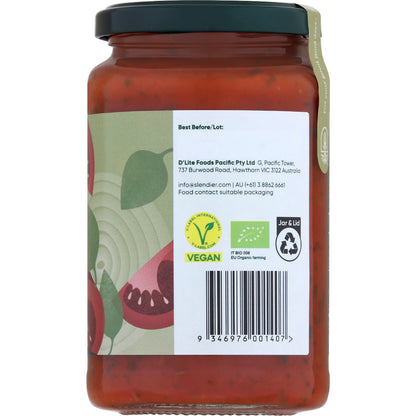 Slendier Basil & Tomato Pasta Sauce 340g