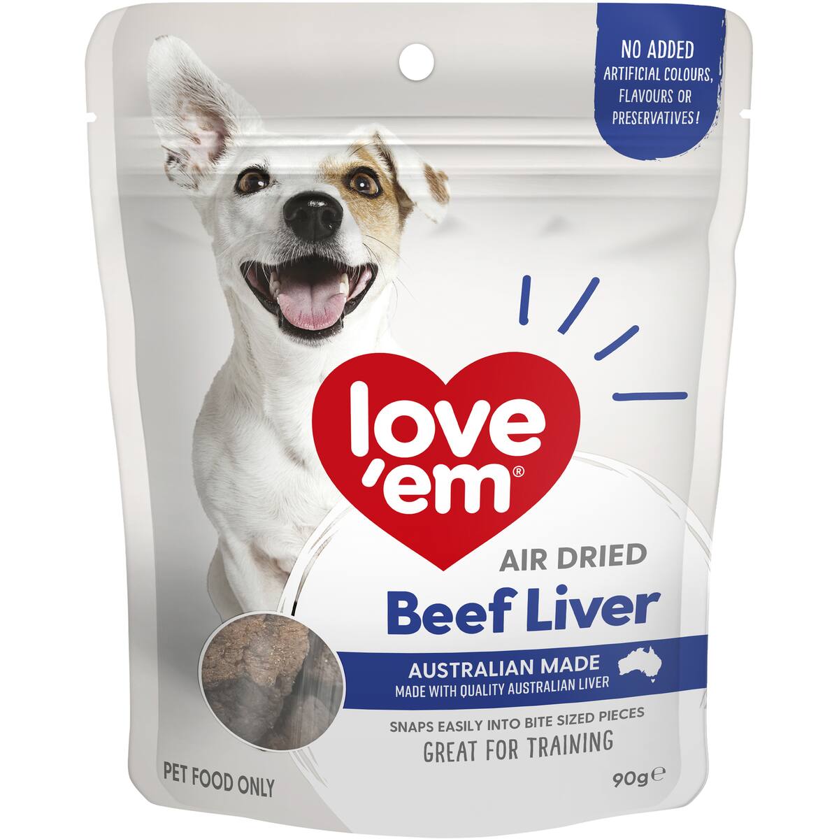 Love'em Dog Treats Beef Liver 90g
