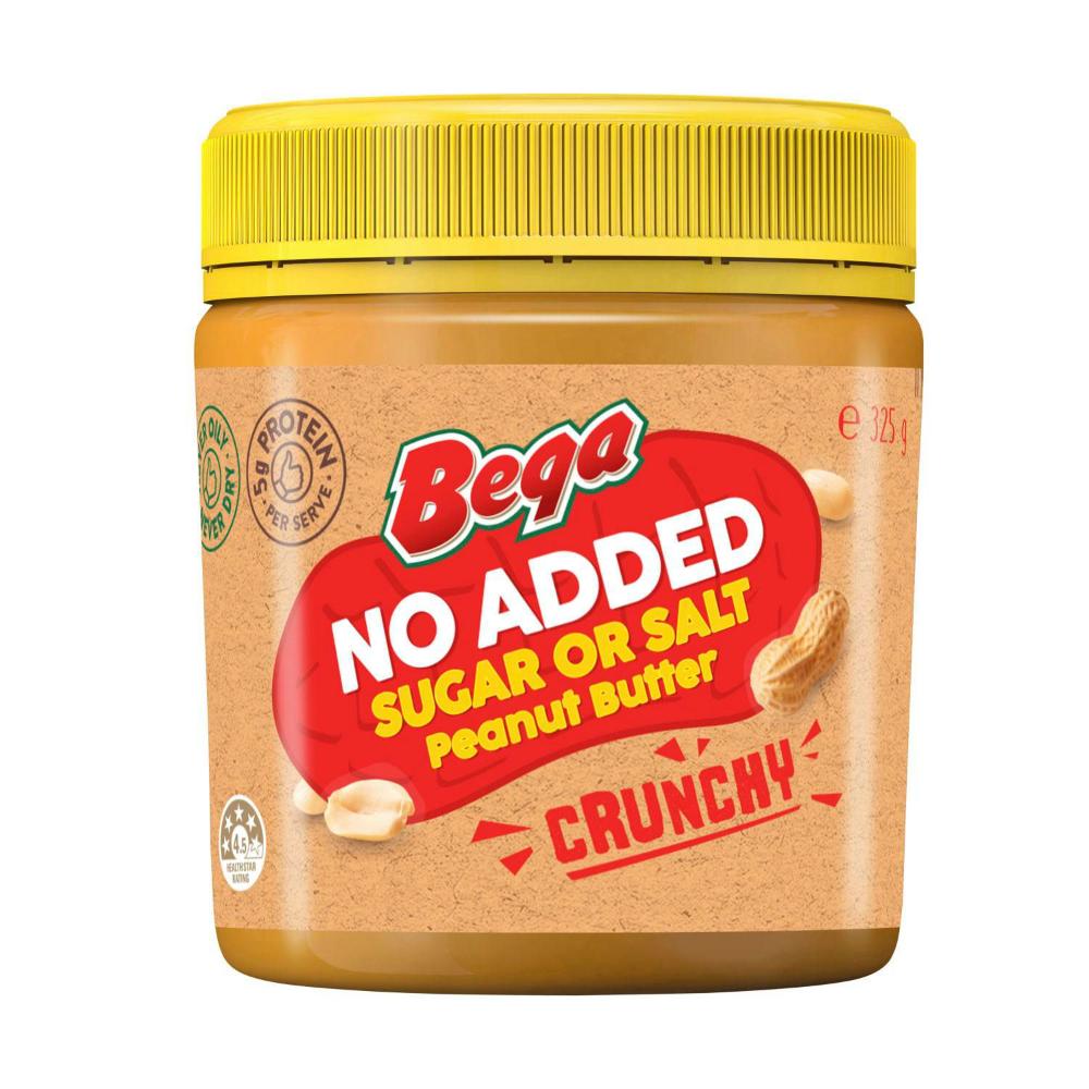 Bega Crunchy Peanut Butter No Added Sugar/ Salt - 325g