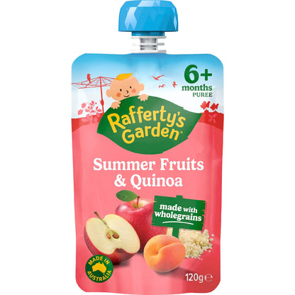 Raffertys Garden Baby Food Pouch Summer Fruits & Quinoa 6+ Months 120g