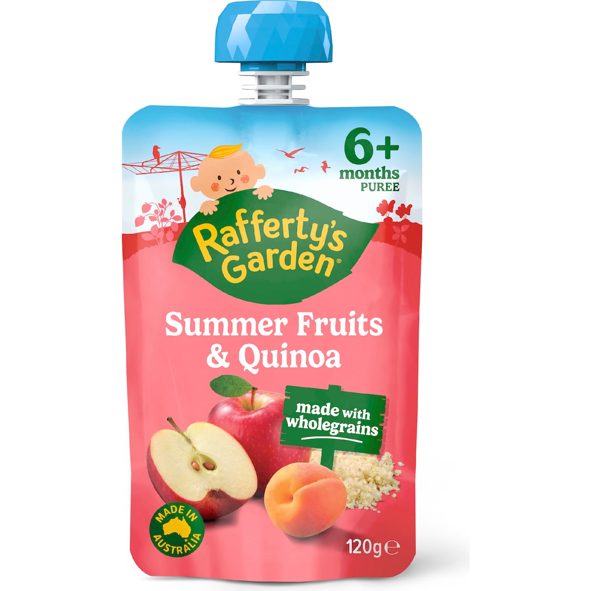 Raffertys Garden Baby Food Pouch Summer Fruits & Quinoa 6+ Months 120g